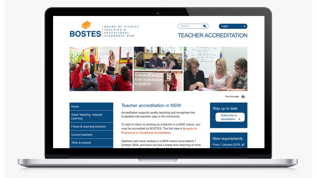 NSW Institute of Teaching Website