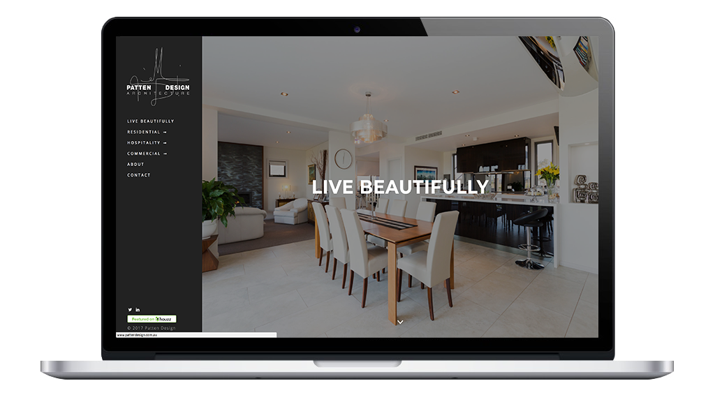 Patten Design wordpress website showcasing Maurice Patten's architectural portfolio